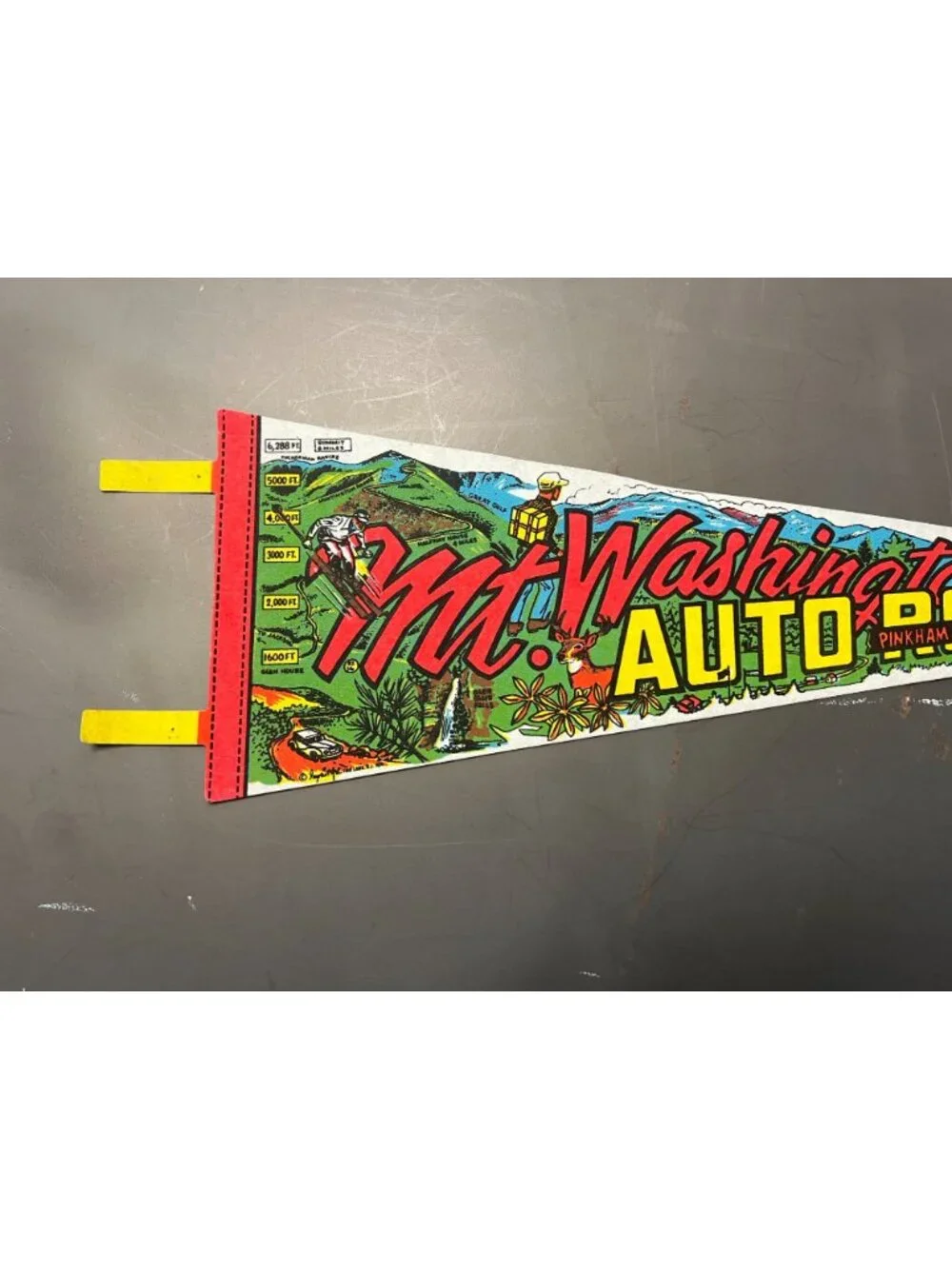 Vintage 1974 Mt. Washington Auto Road Pinkham Notch, NH pennant